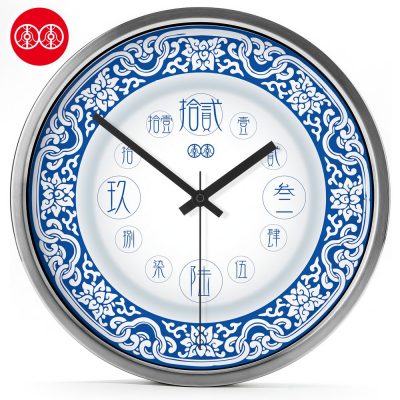 Reloj de Porcelana Azul y Blanca China