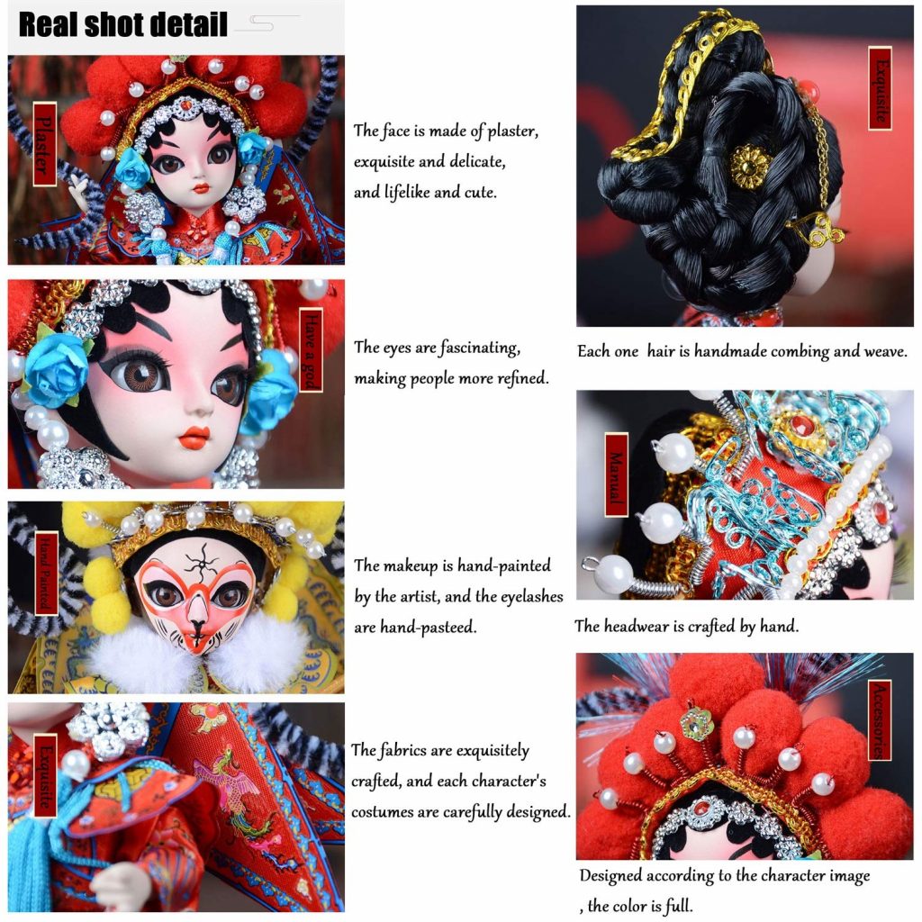 Detalles de las muñecas de la Ópera de Pekín
