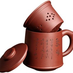 Taza de Té de Arcilla con Colador y Tapa