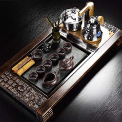 Juego de Té Yixing con Bandeja de Té de Madera de Fuego