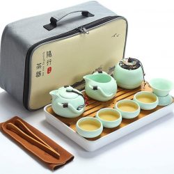 Juego de Té de Porcelana Dehua Portátil