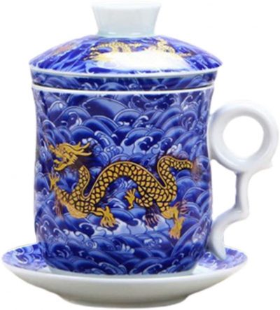 Taza De Té de Porcelana China Azul Y Blanca de Jingdezhen