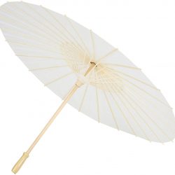 Sombrilla China decorativa de Papel Blanca
