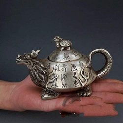 Tetera de Cobre Blanco de Dragón y Tortuga