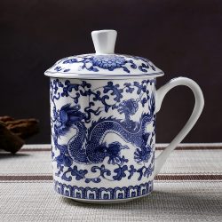 Taza de Porcelana Azul y Blanca de JIngdezhen
