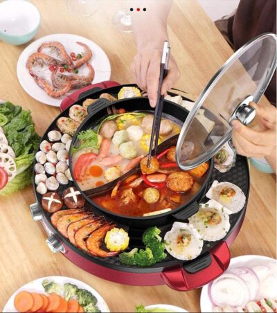 Barbacoa Hot Pot Separación Doble Eléctrica