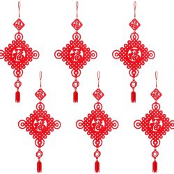 Nudos Colgantes de Seda Hechos a Mano - 6 unidades