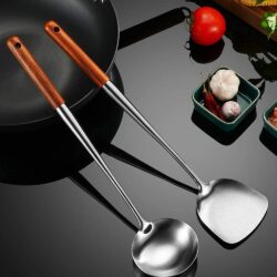 Juego de Espátula y Cucharón para Wok