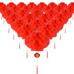 Farolillos de Papel de Plástico Colgantes Rojos