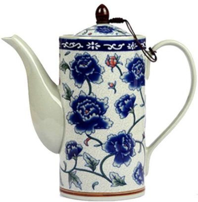 Tetera China de Porcelana Azul y Blanca de Jingdezhen