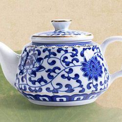 Tetera China Jingdezhen Azul y Blanca