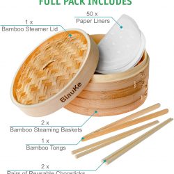 Juego Completo de Vaporera de Bambú 25 cm