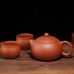 Juego de Té Yixing Zisha - Tetera de Cerámica de Gran Capacidad y 2 Tazas de Té