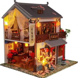 Kit Miniatura de Hotel y Restaurante Estilo Chino Antiguo