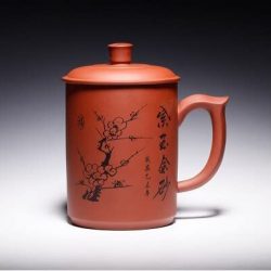 Taza de Té Yixing de Arcilla Púrpura de Gran Tamaño con Tapa 400 ml